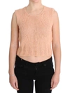 PINK MEMORIES COTTON BLEND KNITTED SLEEVELESS SWEATER