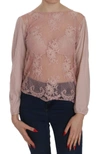 PINK MEMORIES LACE SEE THROUGH LONG SLEEVE BLOUSE