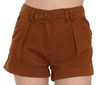 PLEIN SUD MID WAIST COTTON DENIM MINI SHORTS