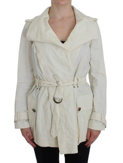 Plein Sud Trench Coat Jacket In White