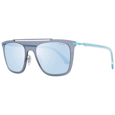 Police Pl581  Mirrored Rectangle Sunglasses In Grey