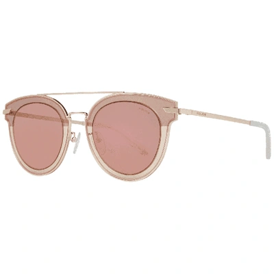 Police Spl543 Gold Mirrored Round Sunglasses