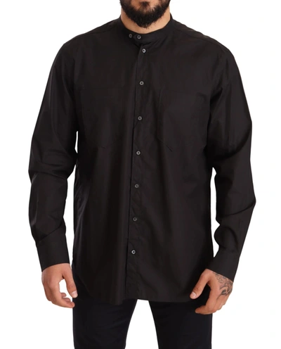 Dolce & Gabbana Black 100% Cotton Formal Dress Top Shirt