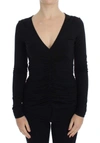 Versace Jeans Women Stretch Long Sleeve Sweater In Black