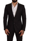 DOLCE & GABBANA BLACK CHECK MARTINI SLIM FIT 2 PIECE SUIT