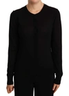 DOLCE & GABBANA BLACK CREWNECK PULLOVER STAFF SWEATER WOOL