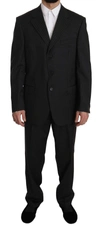 Z ZEGNA STRIPED TWO PIECE 3 BUTTON  WOOL SUIT
