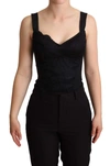 Dolce & Gabbana Black Floral Lace Bodysuit Hot Pants Dress In Black