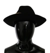 DOLCE & GABBANA BLACK LAPIN AMOR GIGNIT WIDE BRIM PANAMA HAT