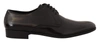 Dolce & Gabbana Black Leather Lace Up Mens Formal Derby Shoes In Black