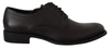 Dolce & Gabbana Black Leather Lace Up Mens Formal Derby Mens Shoes In Black