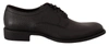 Dolce & Gabbana Black Leather Lace Up Mens Formal Derby Mens Shoes In Black