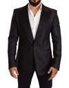 DOLCE & GABBANA BLACK METALLIC SLIM JACKET TUXEDO BLAZER