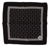 DOLCE & GABBANA BLACK PATTERNED SILK SQUARE HANDKERCHIEF SCARF