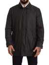 DOLCE & GABBANA BLACK POLYESTER MENS TRENCH COAT JACKET