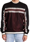 DOLCE & GABBANA BLACK RED MESH SPORT PULLOVER CREWNECK SWEATER