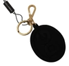 Dolce & Gabbana Black Rubber Dg Logo Gold Brass Metal Keyring Keychain In Black