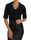 DOLCE & GABBANA BLACK SHORT FITTED WOOL CROPPED JACKET BLAZER