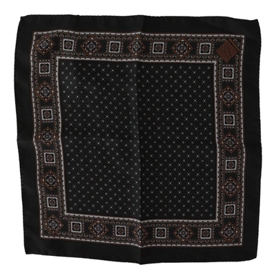 Dolce & Gabbana Black Silk Men Pocket Square Handkerchief Scarf