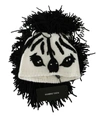 DOLCE & GABBANA BLACK WHITE KNITTED CASHMERE ANIMAL DESIGN HAT