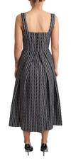 Dolce & Gabbana Black White Pattern Cotton A-line Dress In Black