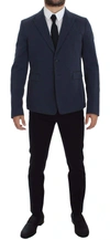 Dolce & Gabbana Blue Cotton Stretch Casual Blazer In Blue