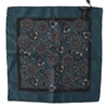 DOLCE & GABBANA BLUE FLORAL SILK SQUARE HANDKERCHIEF SCARF