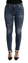 Dolce & Gabbana Blue Skinny Denim Cotton Stretch Trouser Jeans In Blue