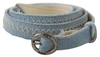 Dolce & Gabbana Blue Skinny Leather Fashion Waist Belt In Blue