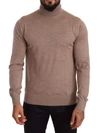 Dolce & Gabbana Beige Cashmere Turtleneck Pullover Sweater In Brown