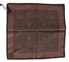 DOLCE & GABBANA BROWN PATTERNED SILK SQUARE HANDKERCHIEF SCARF