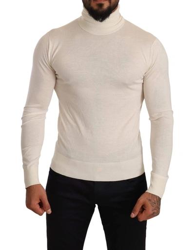 Dolce & Gabbana Cream Cashmere Turtleneck Pullover Jumper