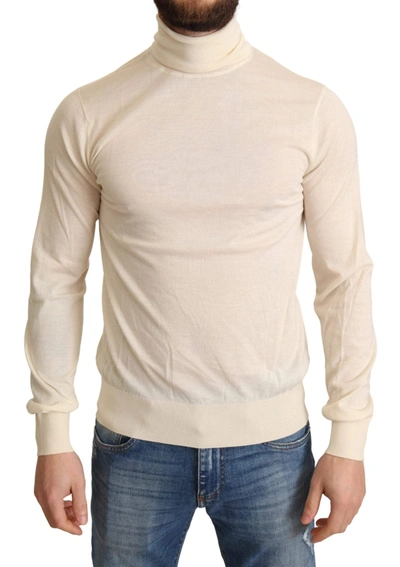 Dolce & Gabbana Cream Cashmere Turtleneck Pullover Jumper