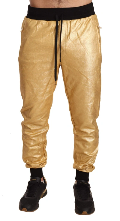 Dolce & Gabbana Gold Pig Of The Year Cotton Trousers Trousers