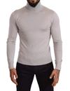 Dolce & Gabbana Gray Cashmere Turtleneck Pullover Sweater In Gray