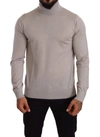 Dolce & Gabbana Beige Cashmere Turtleneck Pullover Sweater In Blue