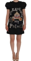 Dolce & Gabbana Enchanting Wool Crystal Encrusted Midi Dress In Gray