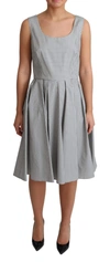 Dolce & Gabbana Gray Polka Dotted Cotton A-line Dress In Gray
