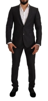 DOLCE & GABBANA GRAY WOOL MARTINI SLIM FIT SET SUIT