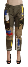 DOLCE & GABBANA GREEN MILITARY CARGO TROUSER COTTON PANTS