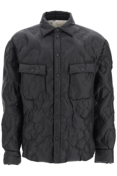Dolce & Gabbana Padded Jacket With All-over Quilted Logo In Black