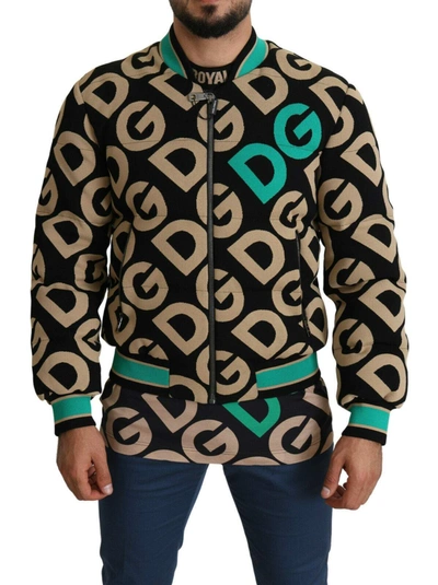 Dolce & Gabbana Multicolor Dgmillennials Logo Print Jacket In Black