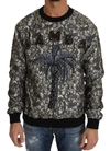 DOLCE & GABBANA MULTICOLOR SAMBA JACQUARD PALMTREE PULLOVER SWEATER