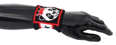 Dolce & Gabbana Multicolor Wool Knit Panda Men Wristband Wrap