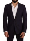 Dolce & Gabbana Black Slim Fit Coat Jacket Martini Blazer In Blue