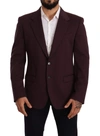 DOLCE & GABBANA PURPLE COTTON SLIM BLAZER JACKET