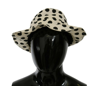 DOLCE & GABBANA WHITE 100% COTTON POLKA DOT DESIGN TRILBY HAT