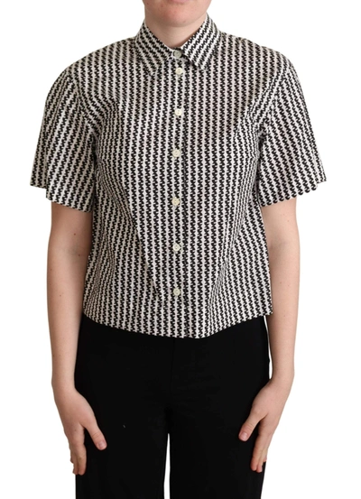 DOLCE & GABBANA WHITE BLACK FANTASY PATTERN SHIRT