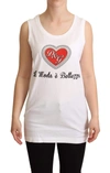 Dolce & Gabbana White La Moda Crystal Tank Top T-shirt In White