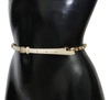 DOLCE & GABBANA WHITE LEATHER CRYSTALS WAIST BELT